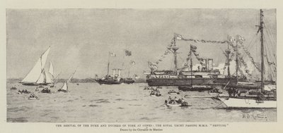 وصول دوق ودوقة يورك إلى كاوز ، اليخت الملكي الذي يمر من نبتون بواسطة إدوارد دي مارتينو